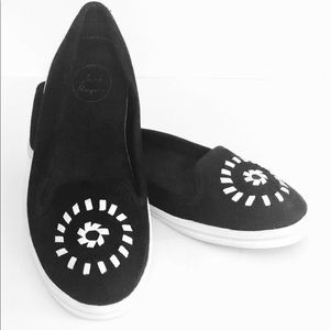 Jack Rogers Mila Black Canvas Slip On Shoes Size 9